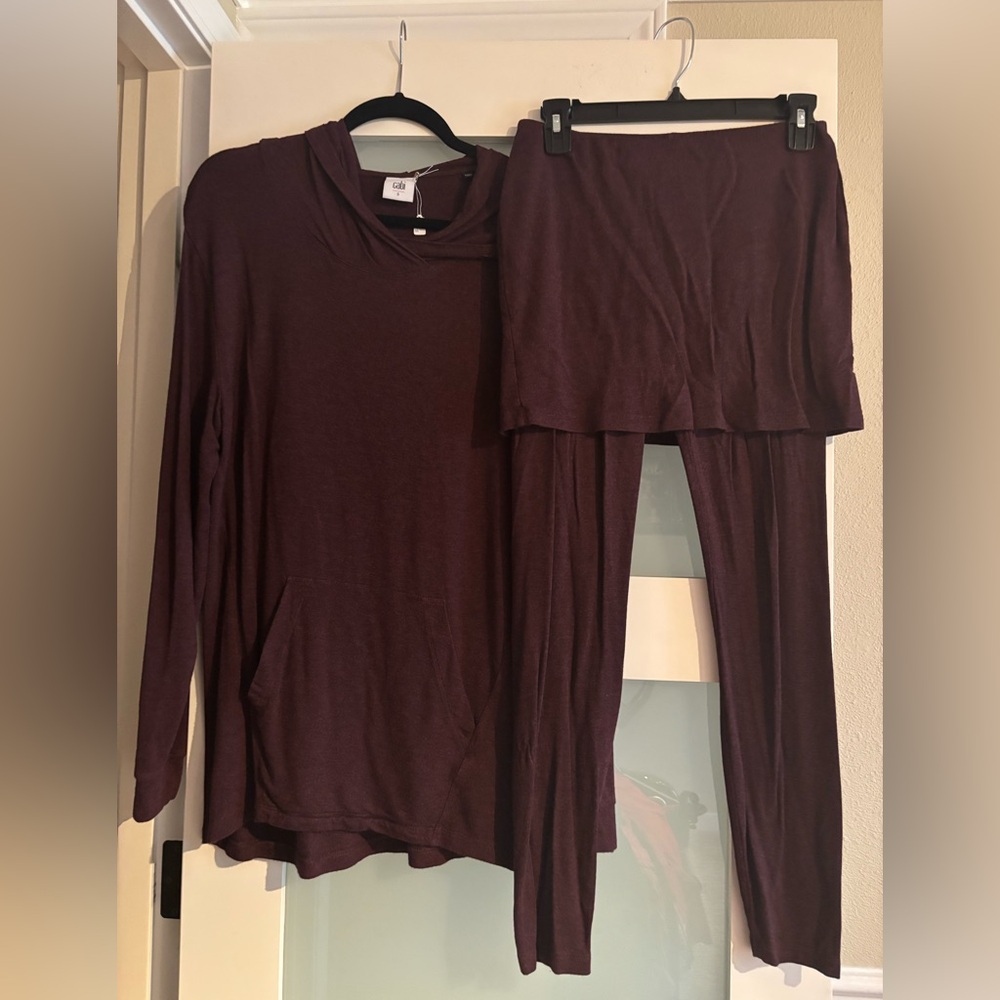 CAbi Burgundy Hoodie & M’leggings Set Sz S